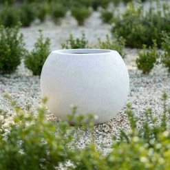 Sphere 32cm Handmade Fiberstone Planter In White - Exclusive To Primrose 10 Sphere 32cm Handmade Fiberstone Planter In White - Exclusive To Primrose -Plants outlet store PP29WHT 3 6904