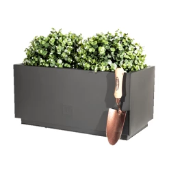 60cm Zinc Galvanised Kick-Bottom Trough Planter In Black By Primrose™ 17 60cm Zinc Galvanised Kick-Bottom Trough Planter In Black By Primrose™ -Plants outlet store PP3006S feed image 11ce