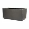 60cm Zinc Galvanised Kick-Bottom Trough Planter In Black By Primrose™