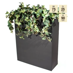 H90cm Black Zinc Tall Trough Planter With Insert - By Primrose™ -Plants outlet store PP3009 main image 79a8