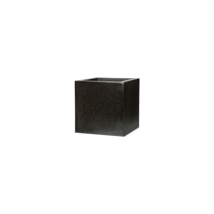 40cm Poly Resin Cube Planter In Black 3 40cm Poly Resin Cube Planter In Black