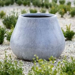 Oval 50cm Handmade Fiberstone Planter In Grey - Exclusive To Primrose -Plants outlet store PP30GRYM 2 72e1