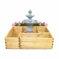 50cm Medium Wooden Pine Raised Cube Planter -Plants outlet store PP3422 add image 5 d6f0