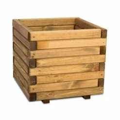 50cm Medium Wooden Pine Raised Cube Planter