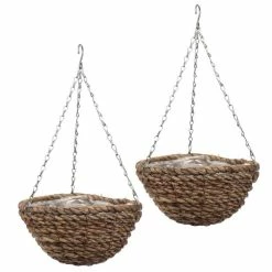 Set Of Two 30cm Rafiki Hanging Basket Planters By Smart Garden