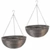 Set Of Two 36cm Faux Rattan Hanging Basket Planters In Slate By Smart Garden 2 Set Of Two 36cm Faux Rattan Hanging Basket Planters In Slate By Smart Garden -Plants outlet store PP3864X2 main image 6c36