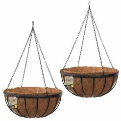 Set Of Two 30cm Saxon Hanging Basket Planters By Smart Garden