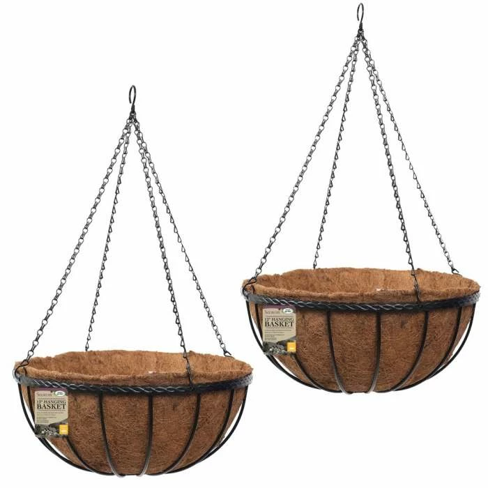Set Of Two 30cm Saxon Hanging Basket Planters By Smart Garden 3 Set Of Two 30cm Saxon Hanging Basket Planters By Smart Garden