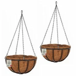 Set Of Two 36cm Forge Hanging Basket Planters By Smart Garden