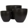 D32cm Light Polystone Large Egg Shape Planter In Black