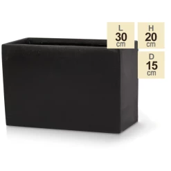 30cm Light Polystone Small Trough Pot In Black -Plants outlet store PP3931 1958