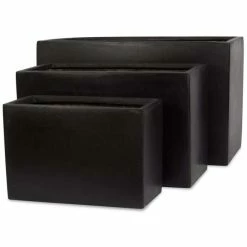 30cm Light Polystone Small Trough Pot In Black -Plants outlet store PP3931 add image 3 2af2