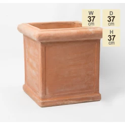 D37cm Medium Terracotta Cube Planter -Plants outlet store PP3953 main image eb08