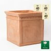 H40cm Medium Light Terracotta Medium Cube Planter -Plants outlet store PP3961 main image 4885