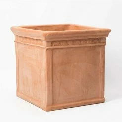 H40cm Medium Light Terracotta Medium Cube Planter -Plants outlet store PP3961 rollover image 77ef