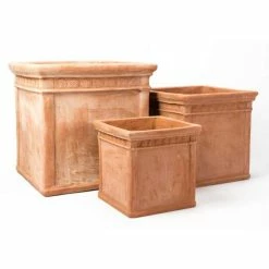 H50cm Large Light Terracotta Large Cube Planter -Plants outlet store PP3962 add image 3 22ce