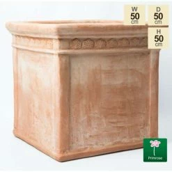 H50cm Large Light Terracotta Large Cube Planter -Plants outlet store PP3962 add image 5 355d
