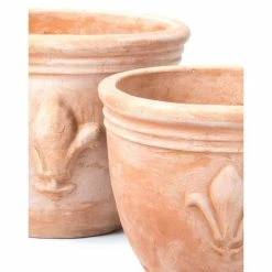 D47cm Terracotta Planter With Fleur De Lis -Plants outlet store PP3966 add image 3 cf88