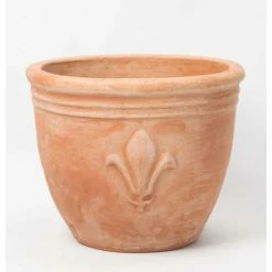D47cm Terracotta Planter With Fleur De Lis -Plants outlet store PP3966 feed image ba05