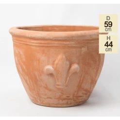 D59cm Terracotta Planter With Fleur De Lis -Plants outlet store PP3967 main image ea28