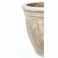 D47cm Stone Terracotta Planter With Fleur De Lis -Plants outlet store PP3971 add image 2 861c