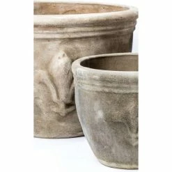 D47cm Stone Terracotta Planter With Fleur De Lis -Plants outlet store PP3971 add image 3 673e