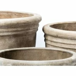 D47cm Stone Terracotta Planter With Fleur De Lis -Plants outlet store PP3971 add image 5 607a