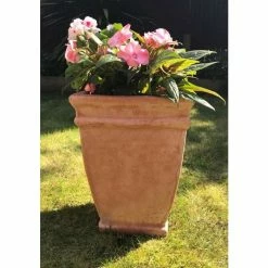 H49cm Terracotta Tapered Cube Planter -Plants outlet store PP3974 add image 2 7e07