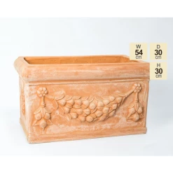 W54cm Small Terracotta Trough With Detail -Plants outlet store PP3977 main image 61f2