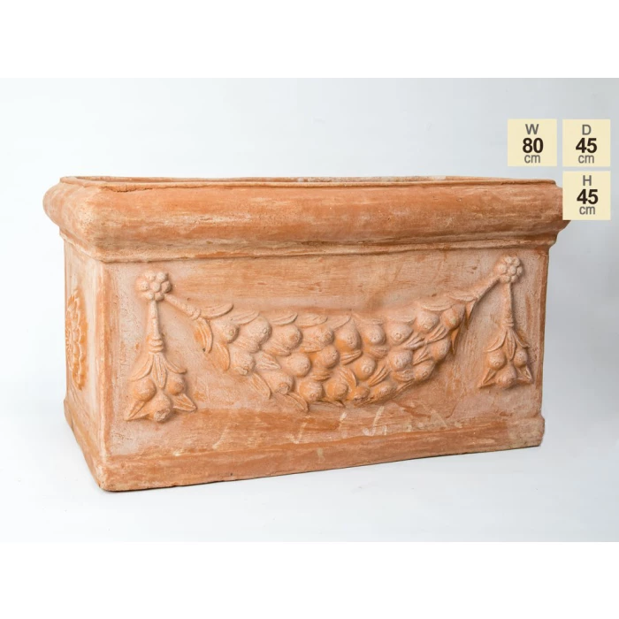 W80cm Large Terracotta Trough With Detail 9 W80cm Large Terracotta Trough With Detail - Image 7