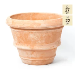 D27cm Terracotta Rolled Rim Pot -Plants outlet store PP3990 main image 3e07