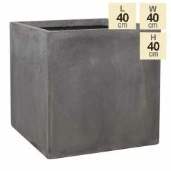 40cm Fibrecotta Cement Large Cube Planter 15 40cm Fibrecotta Cement Large Cube Planter -Plants outlet store PP4041L main image 1 7b2f