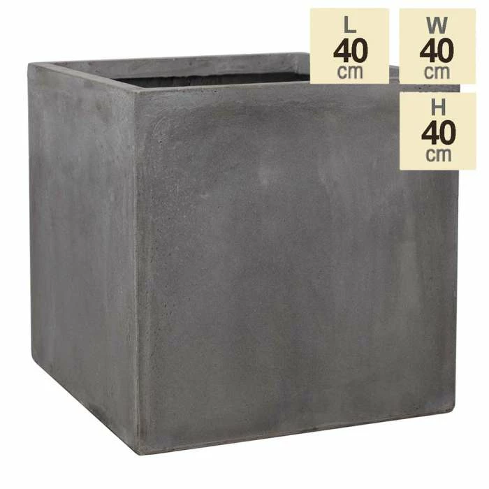 40cm Fibrecotta Cement Large Cube Planter 9 40cm Fibrecotta Cement Large Cube Planter - Image 7