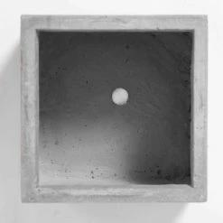 23cm Fibrecotta Small Cement Finish Cube Pot 13 23cm Fibrecotta Small Cement Finish Cube Pot -Plants outlet store PP4041S add image 5 5337