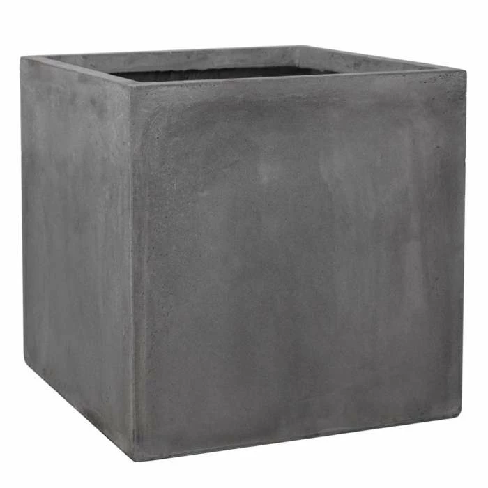50cm Fibrecotta XL Cement Finish Cube Planter 4 50cm Fibrecotta XL Cement Finish Cube Planter - Image 2