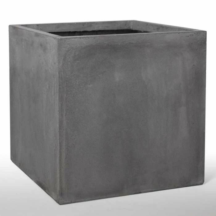 50cm Fibrecotta XL Cement Finish Cube Planter 5 50cm Fibrecotta XL Cement Finish Cube Planter - Image 3
