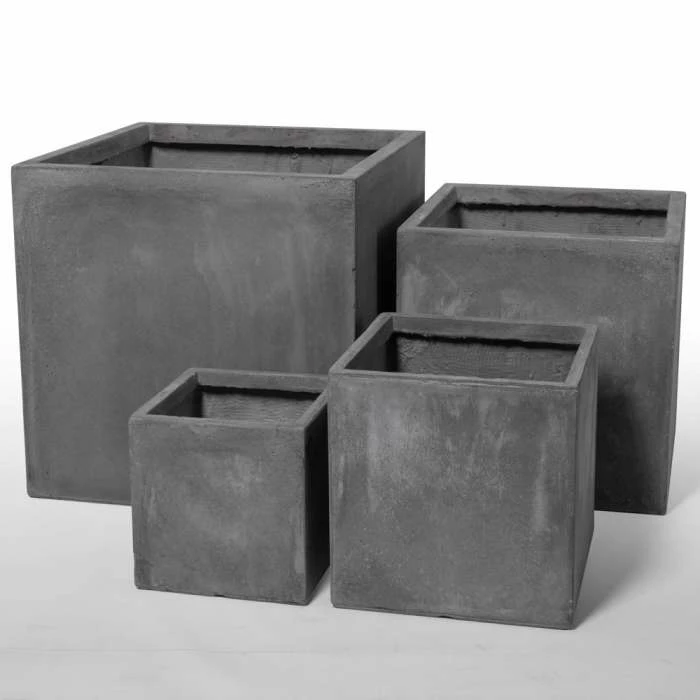 50cm Fibrecotta XL Cement Finish Cube Planter 9 50cm Fibrecotta XL Cement Finish Cube Planter - Image 7