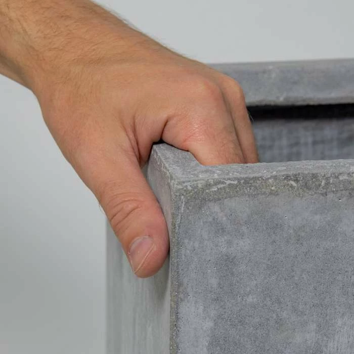 50cm Fibrecotta Cement Finish Tall Cube Planter 5 50cm Fibrecotta Cement Finish Tall Cube Planter - Image 4