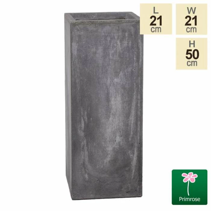 50cm Fibrecotta Cement Finish Tall Cube Planter 2 50cm Fibrecotta Cement Finish Tall Cube Planter