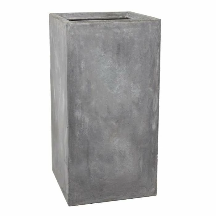 80cm Fibrecotta Cement Finish Tall Cube Planter 3 80cm Fibrecotta Cement Finish Tall Cube Planter