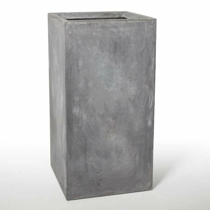 80cm Fibrecotta Cement Finish Tall Cube Planter 4 80cm Fibrecotta Cement Finish Tall Cube Planter - Image 2