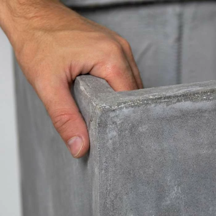 80cm Fibrecotta Cement Finish Tall Cube Planter 5 80cm Fibrecotta Cement Finish Tall Cube Planter - Image 3