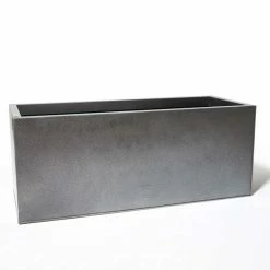 100cm Trough Zinc Silver & Black Textured Dipped Galvanised Planter -Plants outlet store PP40757 add image 2 d75d