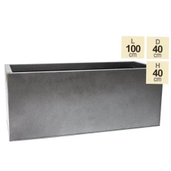 100cm Trough Zinc Silver & Black Textured Dipped Galvanised Planter -Plants outlet store PP40757 main image 134a