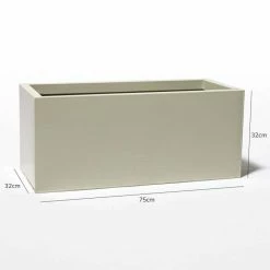 75cm Trough Zinc Ivory Textured Dipped Galvanised Planter -Plants outlet store PP40758 add image 2 55b3