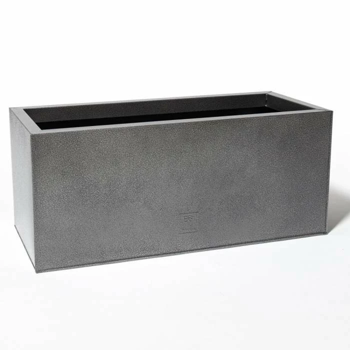 75cm Trough Zinc Silver & Black Textured Dipped Galvanised Planter 4 75cm Trough Zinc Silver & Black Textured Dipped Galvanised Planter - Image 2