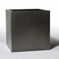 60cm Cube Zinc Silver & Black Textured Dipped Galvanised Planter 7 60cm Cube Zinc Silver & Black Textured Dipped Galvanised Planter -Plants outlet store PP40763 add image 2 55d9