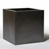 50cm Cube Zinc Silver & Black Textured Dipped Galvanised Planter -Plants outlet store PP40766 add image 1 5e6e