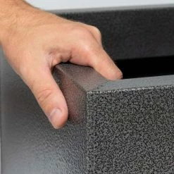 50cm Cube Zinc Silver & Black Textured Dipped Galvanised Planter -Plants outlet store PP40766 add image 2 d819