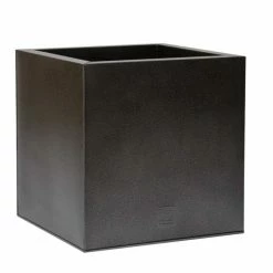 50cm Cube Zinc Silver & Black Textured Dipped Galvanised Planter -Plants outlet store PP40766 feed image 3596